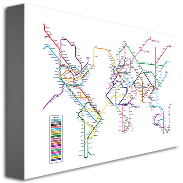 Michael Tompsett 'World Map - Subway' Canvas Art,16x24